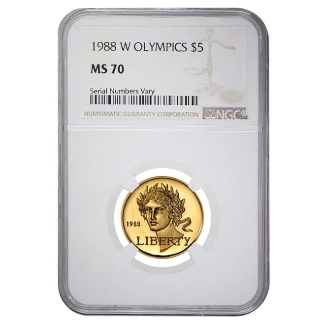 1988 W $5 Olympics Commemorative Gold Coin NGC MS 70