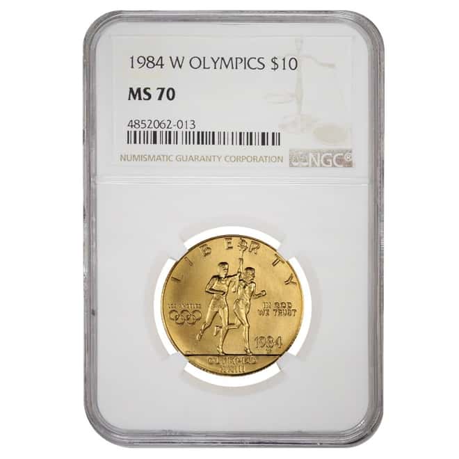 1984 W $10 Olympics Commemorative Gold Coin NGC MS 70
