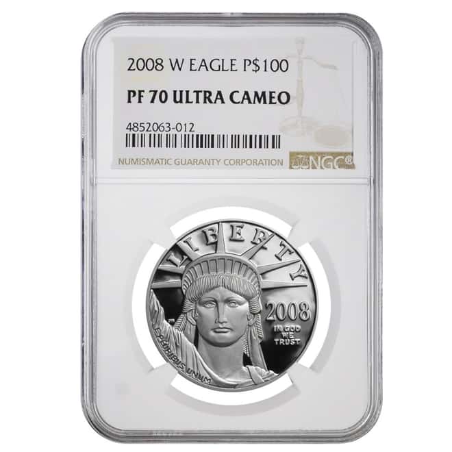 2008 W 1 oz $100 Platinum American Eagle Proof Coin NGC PF 70 UCAM