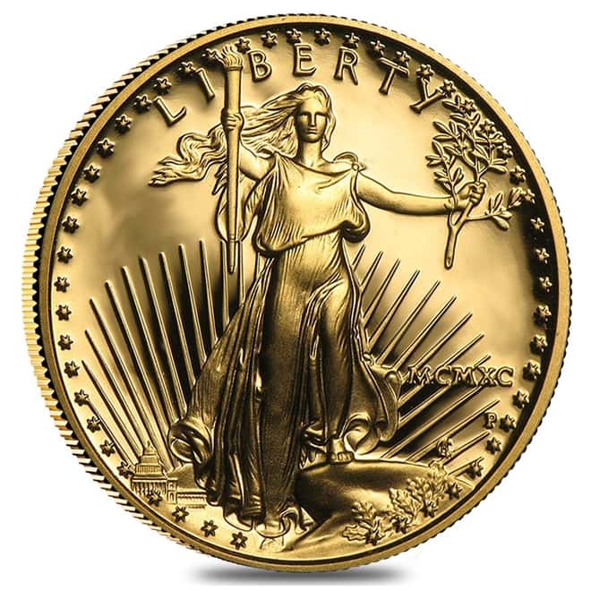 1990-P 1/4 oz $10 Proof Gold American Eagle (w/Box & COA) 