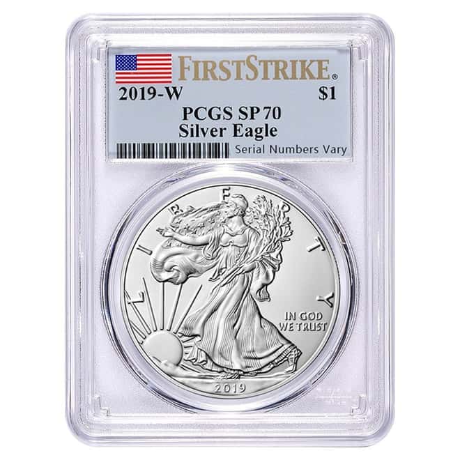 2019-W 1 oz Burnished Silver American Eagle PCGS SP 70 First Strike