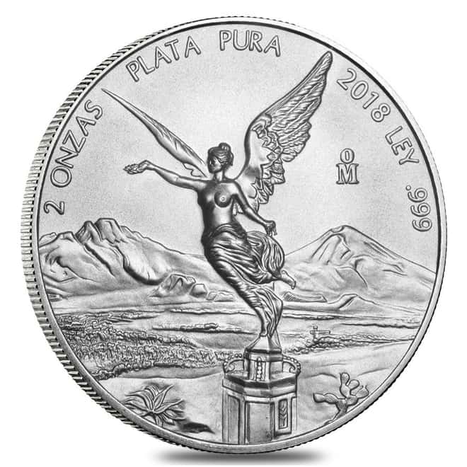2018 2 oz Mexican Silver Libertad Coin .999 Fine BU