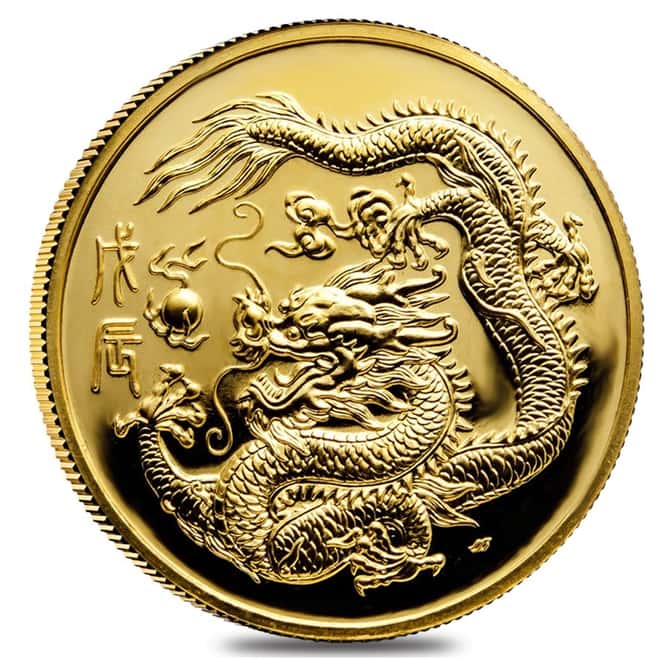 1988 1 oz Gold Singapore 100 Singold Year of the Dragon Proof-Like Coin (Sealed)