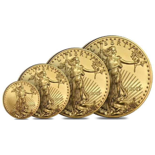 2019 1.85 oz Gold American Eagle 4-coin Set BU