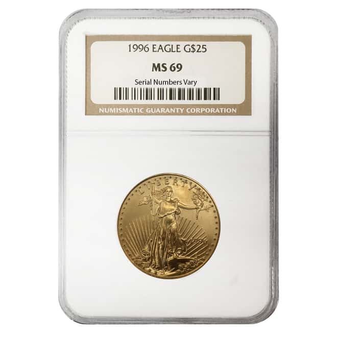 1996 1/2 oz $25 Gold American Eagle NGC MS 69
