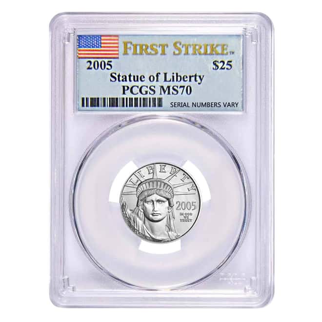 2005 1/4 oz Platinum American Eagle PCGS MS 70 First Strike
