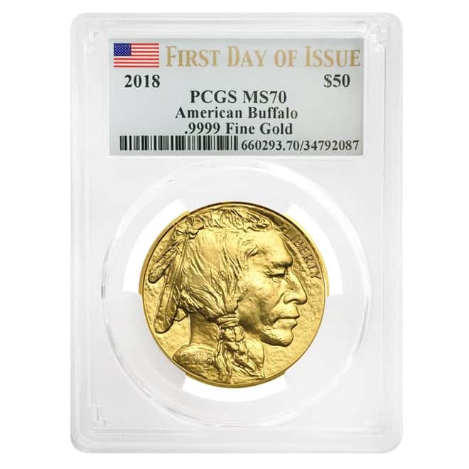 2018 1 oz Gold American Buffalo PCGS MS 70 FDOI