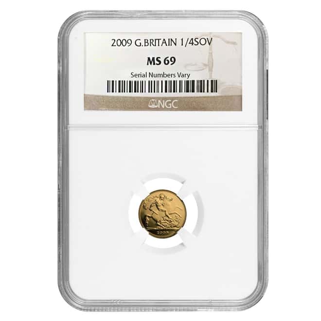 2009 Great Britain Gold 1/4 Sovereign NGC MS 69
