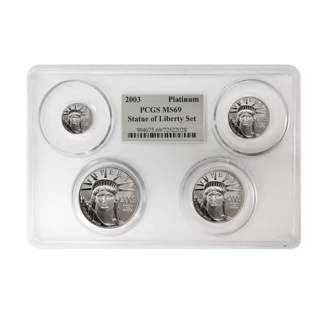 2003 1.85 oz Platinum American Eagle 4-coin Set PCGS MS 69 Multi Holder