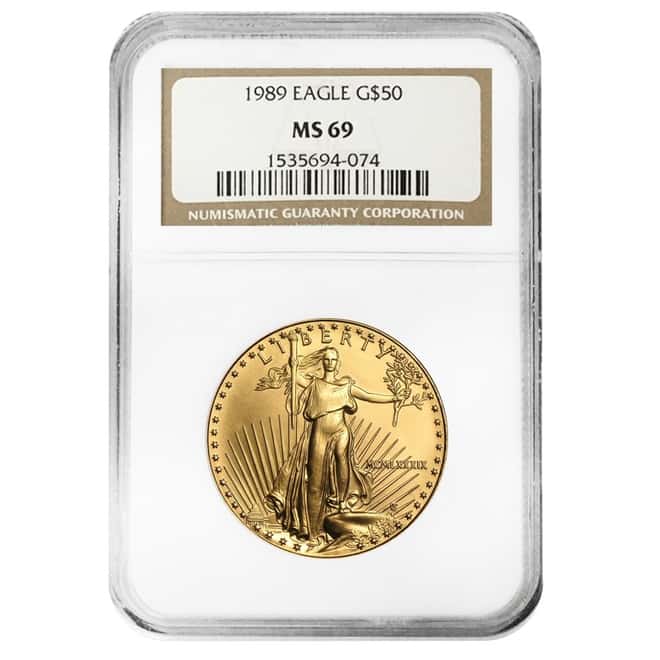 1989 1 oz $50 Gold American Eagle NGC MS 69