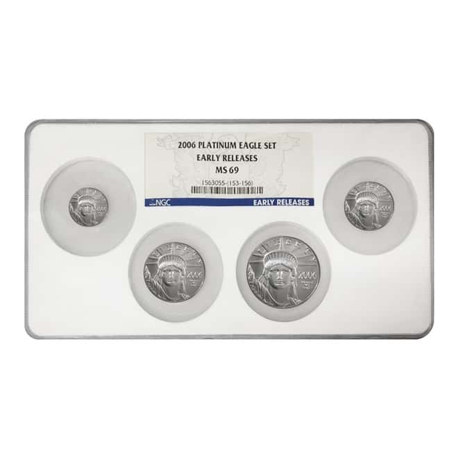 2006 1.85 oz Platinum American Eagle 4-coin Set NGC MS 69 Early Releases Multi Holder