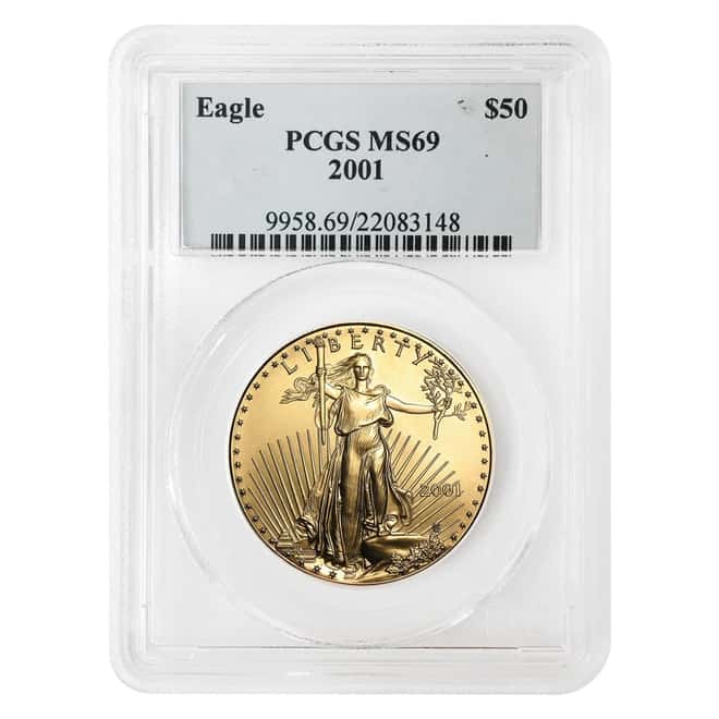 2001 1 oz $50 Gold American Eagle PCGS MS 69