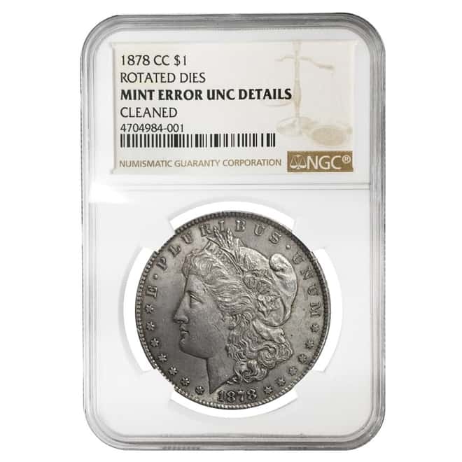 1878 CC Silver Morgan Dollar NGC UNC Details Mint Error