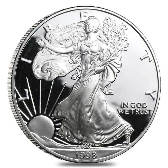1998-P 1 oz Proof Silver American Eagle (w/Box & COA)