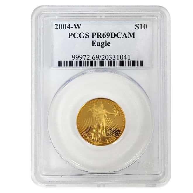 2004 W 1/4 oz $10 Proof Gold American Eagle PCGS PF 69 DCAM