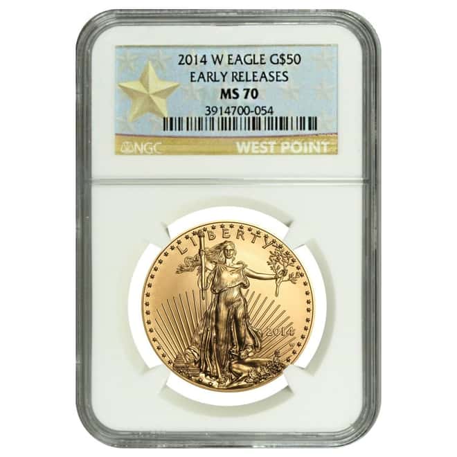 2014 W 1 oz Burnished $50 Gold American Eagle NGC MS 70 Early Releases