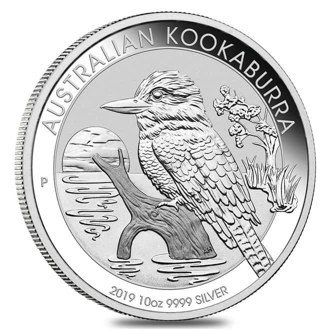 2019 10 oz Silver Australian Kookaburra Perth Mint .999 Fine BU In Cap