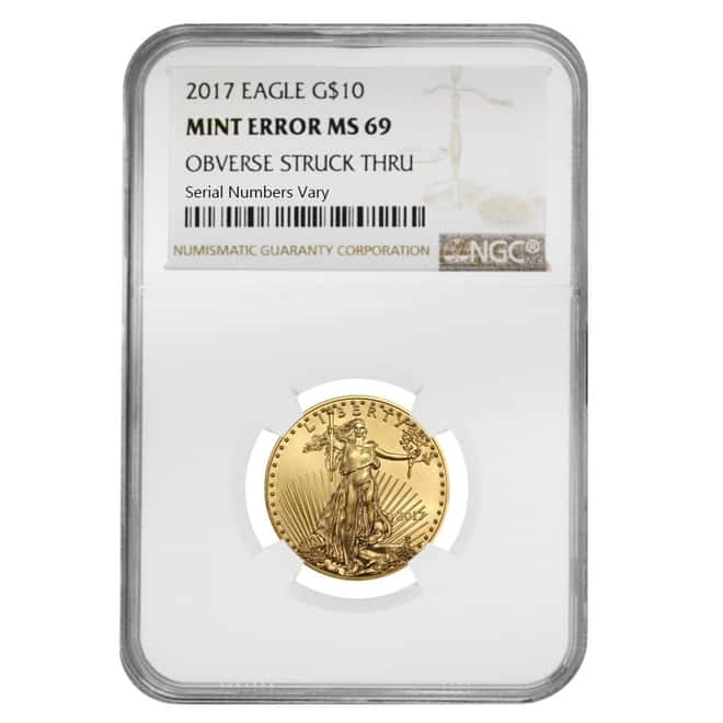 2017 1/4 oz $10 Gold American Eagle NGC MS 69 Mint Error 
