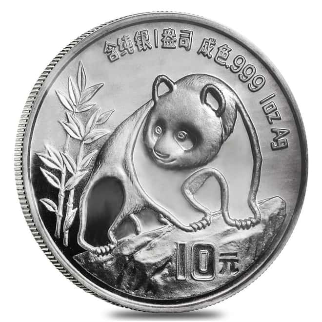 1990 1 oz Chinese Silver Panda BU In Cap
