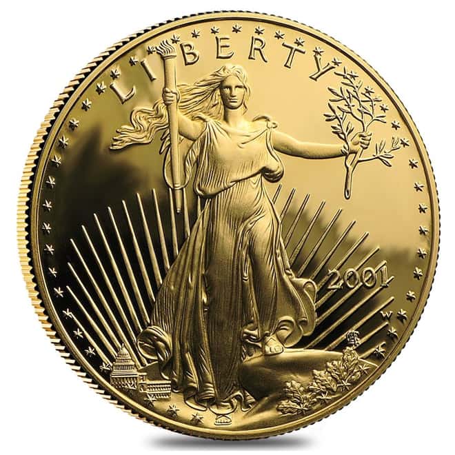 2001-W 1 oz $50 Proof Gold American Eagle (w/Box & COA) 