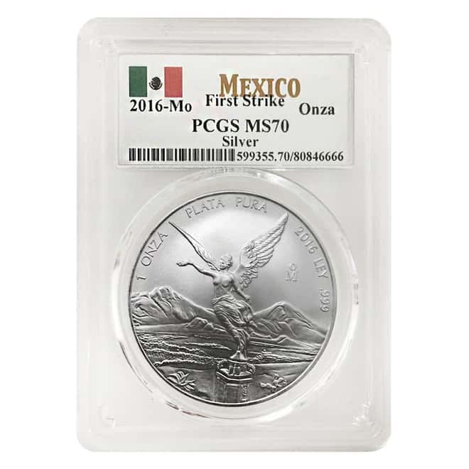 2016 1 oz Mexican Silver Libertad Coin PCGS MS 70 First Strike