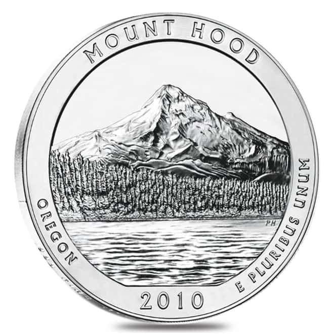 2010 5 oz Silver America the Beautiful ATB Oregon Mount Hood National Park Coin
