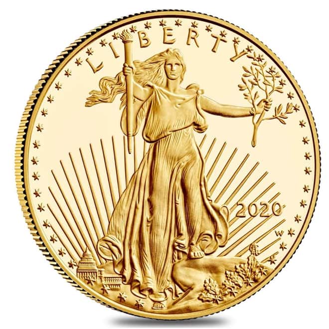 2020-W 1/4 oz $10 Proof Gold American Eagle (w/Box & COA)