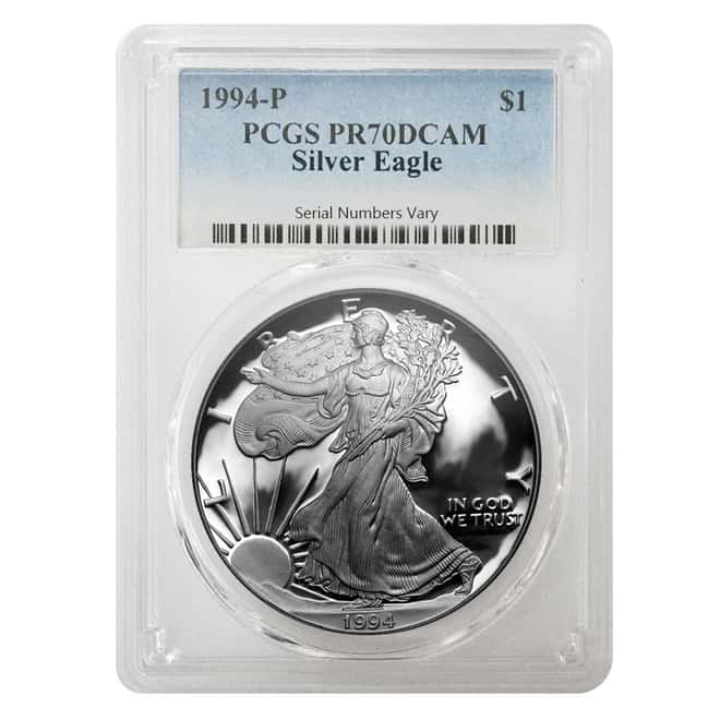 1994-P 1 oz Proof Silver American Eagle PCGS PF 70 DCAM