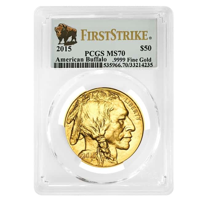 2015 1 oz $50 Gold American Buffalo PCGS MS 70 First Strike