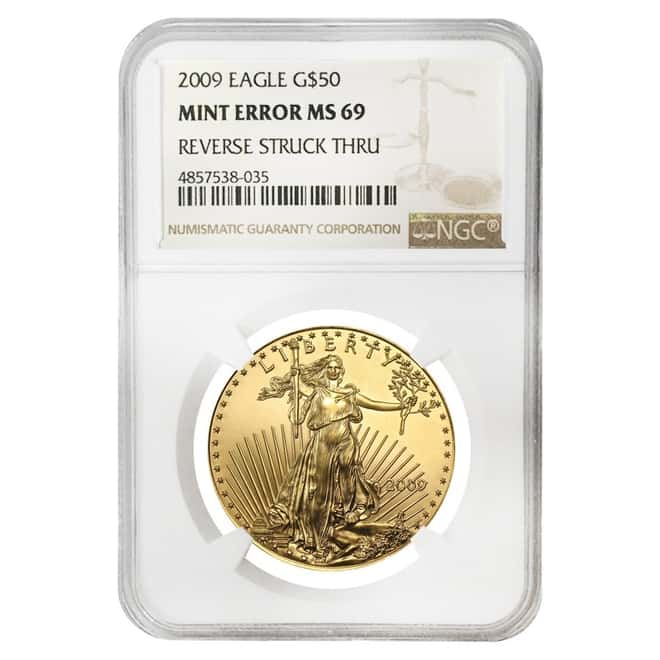 2009 1 oz $50 Gold American Eagle NGC MS 69 Mint Error 