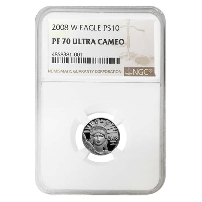 2008 W 1/10 oz $10 Platinum American Eagle Proof Coin NGC PF 70 UCAM