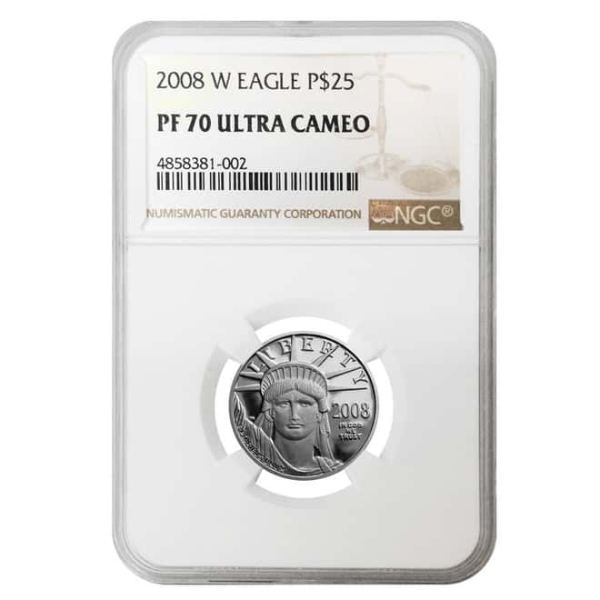 2008 W 1/4 oz $25 Platinum American Eagle Proof Coin NGC PF 70 UCAM