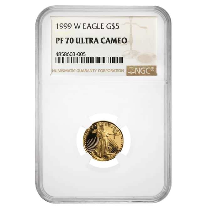 1999 W 1/10 oz $5 Proof Gold American Eagle NGC PF 70 UCAM