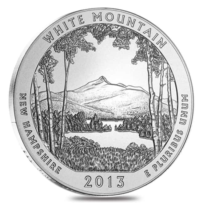 2013-P 5 oz Silver America the Beautiful ATB New Hampshire White Mountain (w/Box & COA)