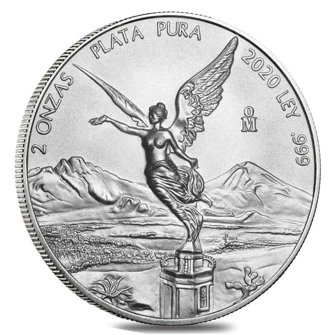 2020 2 oz Mexican Silver Libertad Coin .999 Fine BU