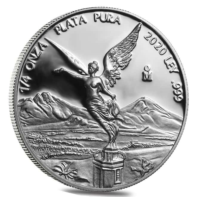2020 1/4 oz Mexican Silver Libertad Coin .999 Fine Proof (In Cap)