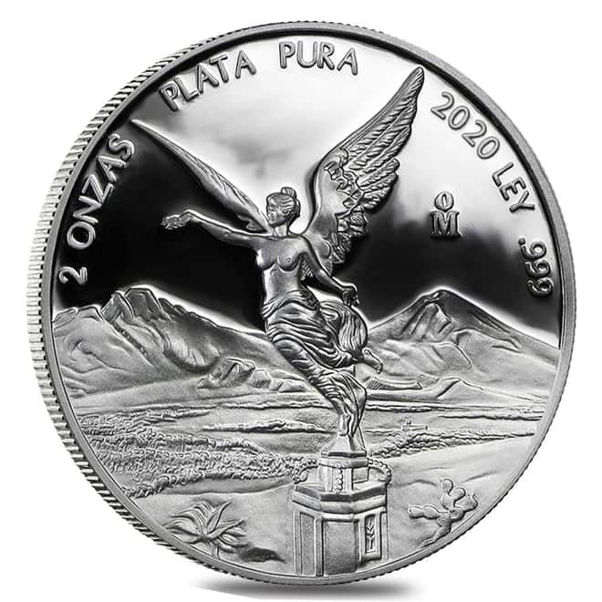 2020 2 oz Mexican Silver Libertad Coin .999 Fine Proof (In Cap)