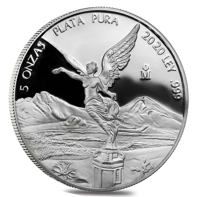 2020 5 oz Mexican Silver Libertad Coin .999 Fine Proof (In Cap)