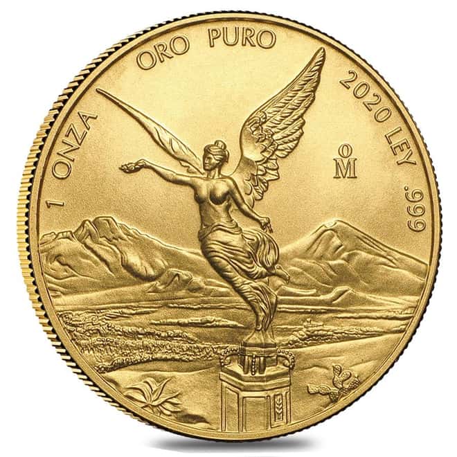 2020 1 oz Mexican Gold Libertad Coin .999 Fine BU