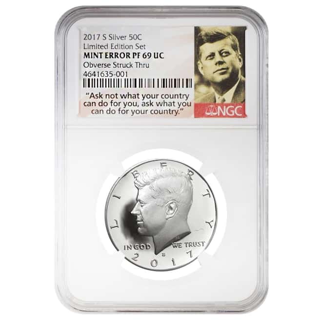 2017 S Proof Silver Kennedy Half Dollar Limited Edition NGC PF 69 UCAM Mint Error (Kennedy Label)