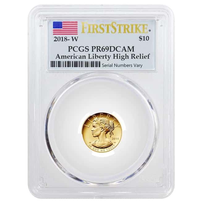 2018 W 1/10 oz $10 American Liberty Proof Gold Coin PCGS PF 69 First Strike
