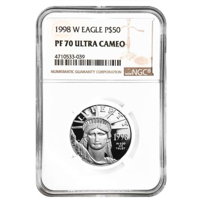 1998 W 1/2 oz $50 Platinum American Eagle Proof Coin NGC PF 70 UCAM