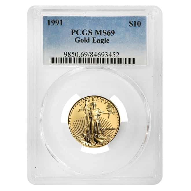 1991 1/4 oz $10 Gold American Eagle PCGS MS 69