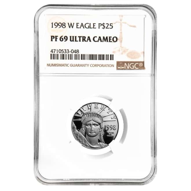 1998 W 1/4 oz $25 Platinum American Eagle Proof Coin NGC PF 69 UCAM