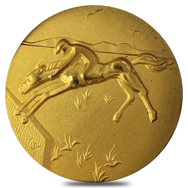 1984 Salvador Dali Olympic Gold Medallion - Equestrian AGW 0.495 oz (w/Box & COA)