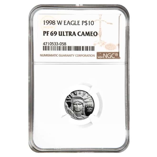 1998 W 1/10 oz $10 Platinum American Eagle Proof Coin NGC PF 69 UCAM