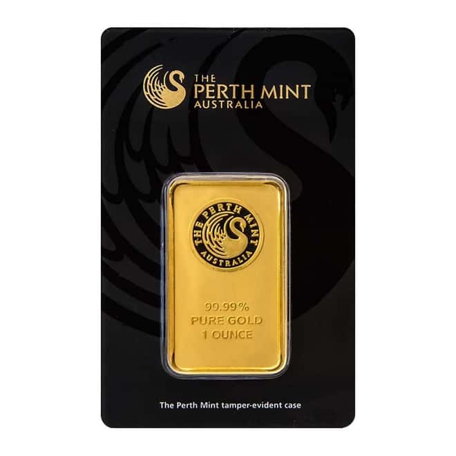 1 oz Perth Mint Gold Bar .9999 Fine (In Assay)