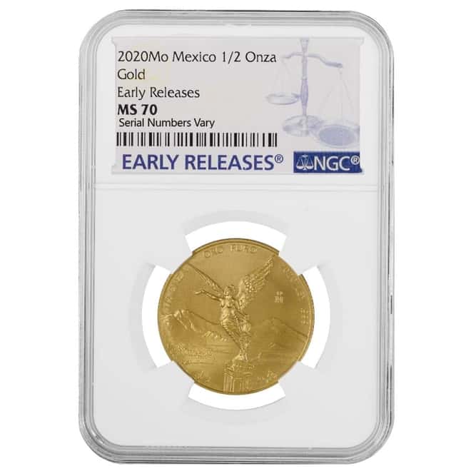 2020 1/2 oz Mexican Gold Libertad Coin NGC MS 70 ER