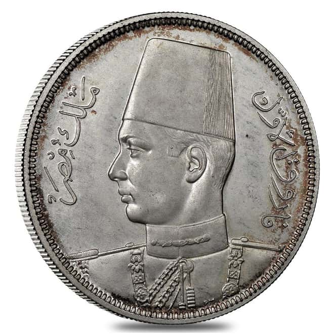 1937-1939 Egypt 10 Piastres Farouk Silver Coin Circulated (Random)