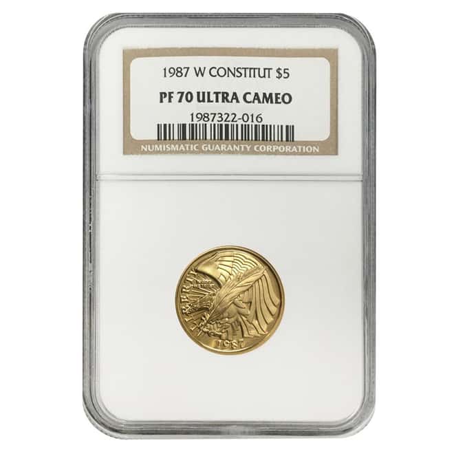1987 W Gold $5 Commemorative Constitution Bicentennial NGC PF 70 UCAM